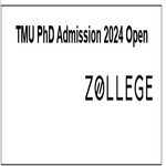 TMU PhD Admission 2024 Open